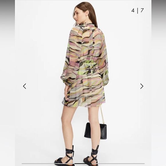 TED BAKER Zeenaa Blouson Sleeve Mini Dress Size 0 - US 00 - Picture 2 of 10